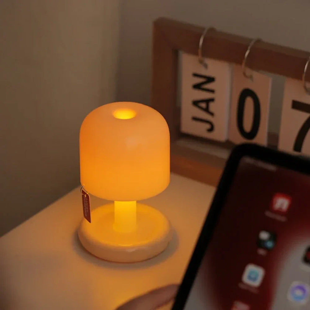 Lumia Mushroom Night Light - Portable PC Lamp, Soft Glow
