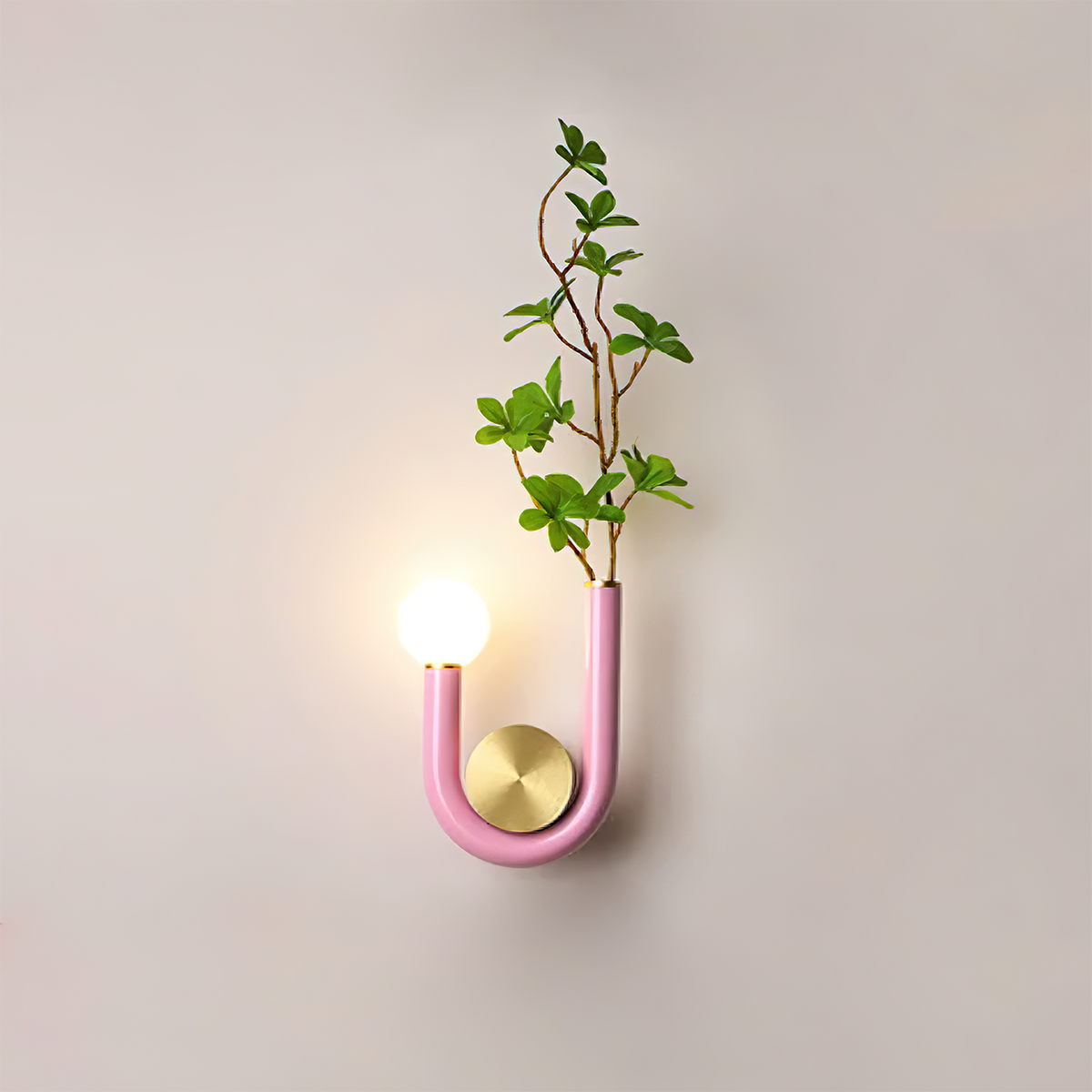 Contemporary Double-Bulb Sconce with Curved Metal Frame – Vibrant Accent Light for Hallways, Bedrooms & Stairs