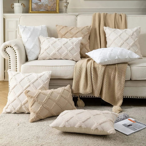 Lunel Velvet Pillow Cover - Boho Geometric, Soft Texture