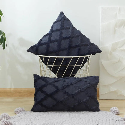 Lunel Velvet Pillow Cover - Boho Geometric, Soft Texture