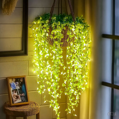 LED Lighted Ivy Garland with Remote – 100 Warm White Lights, 10 ft Faux Greenery Vine for Bedroom, Living Room, Party & Seasonal Decor