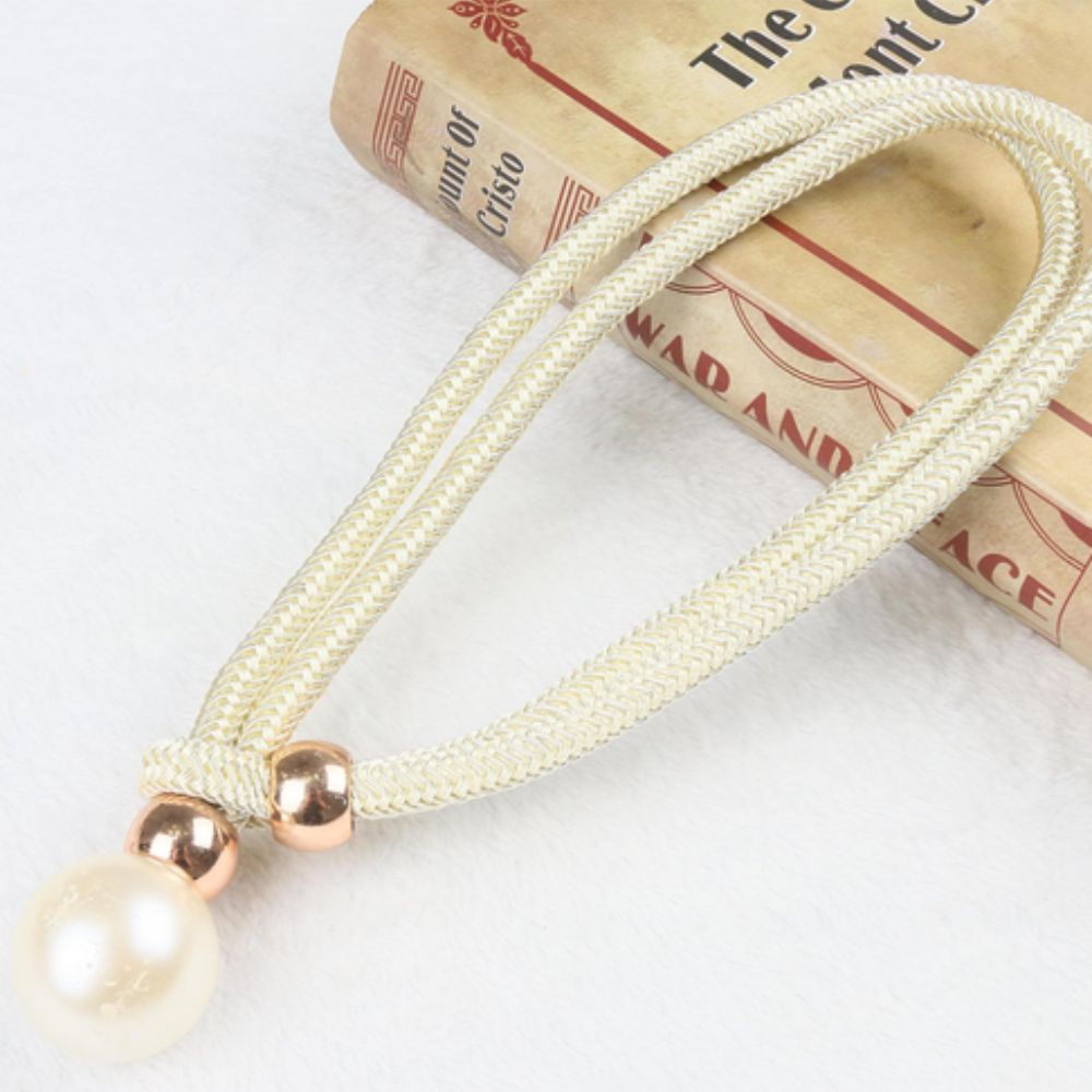 Lustra Curtain Tiebacks - Faux Pearl, Adjustable Holdbacks for Elegant Drapery