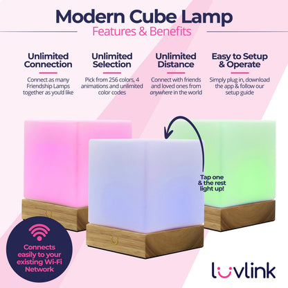 LuvLink | Friendship Lamp with Stylish Design & Instant Connection | Perfect Long Distance Gift
