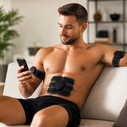 Stimulateur musculaire abdominal EMS portable alimenté par piles