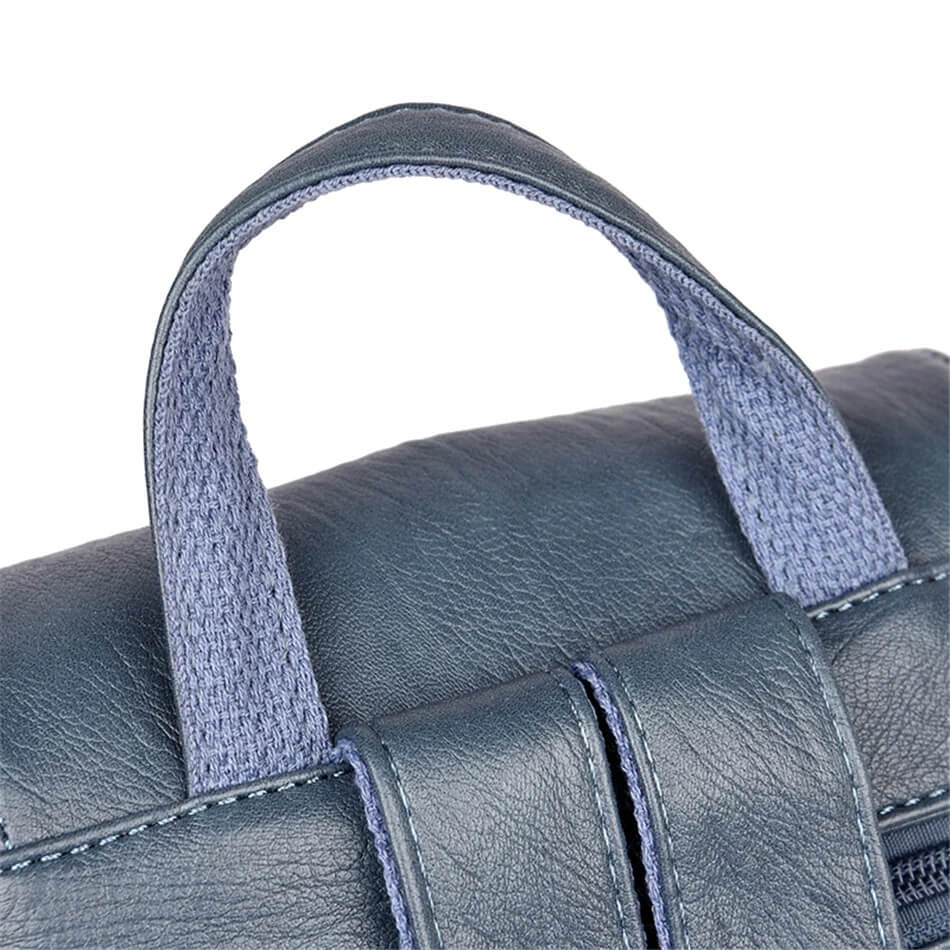 Sac à dos en cuir de vachette, compartiments multiples et fermeture sécurisée