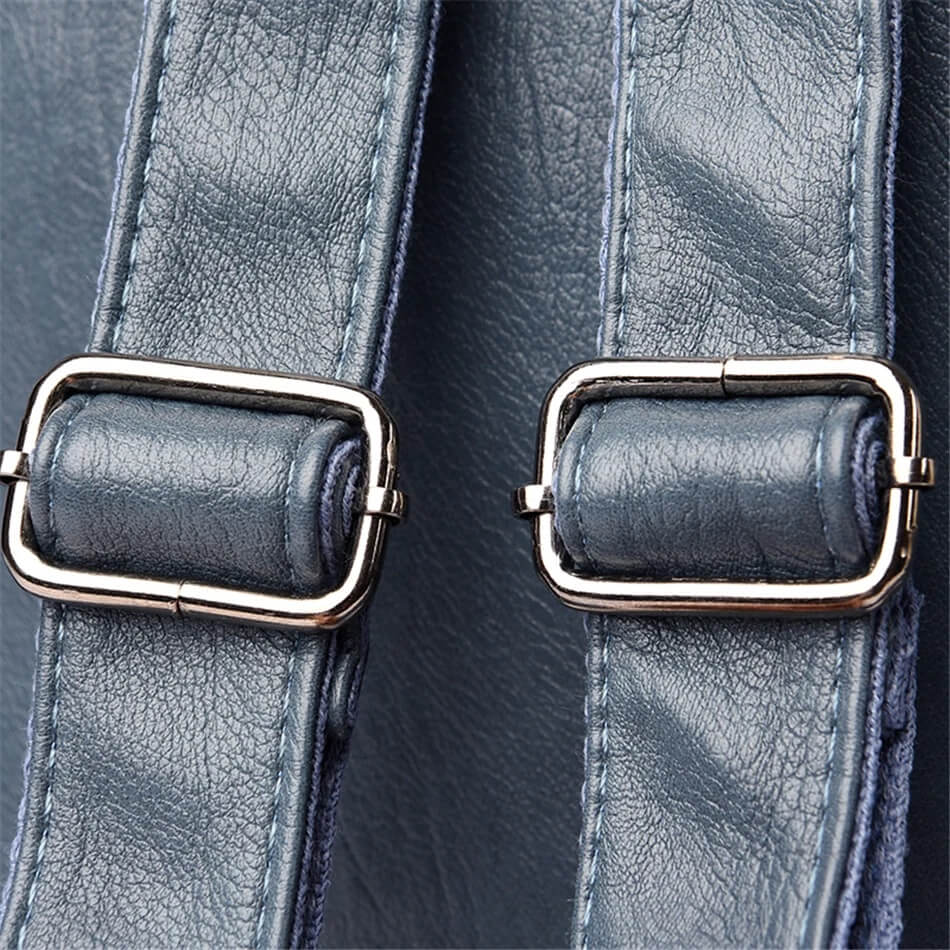 Sac à dos en cuir de vachette, compartiments multiples et fermeture sécurisée