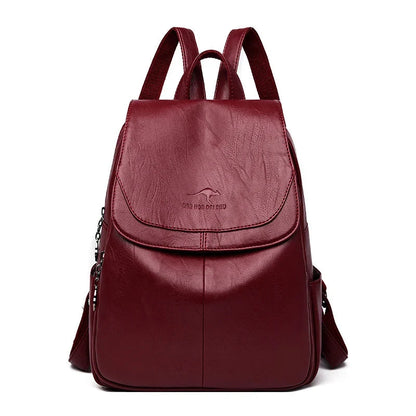 Sac à dos en cuir de vachette, compartiments multiples et fermeture sécurisée