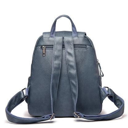 Sac à dos en cuir de vachette, compartiments multiples et fermeture sécurisée
