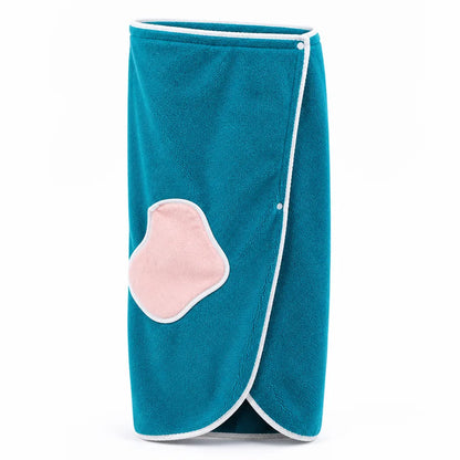 Peignoir en polaire corail avec fermeture à boutons-pression et poche
