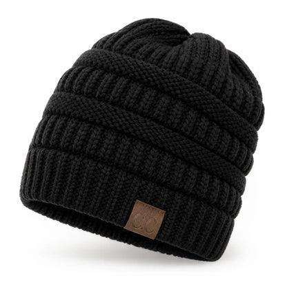 Bonnet avec ouverture pour queue de cheval, doux et extensible, en acrylique