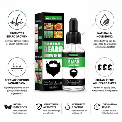Beard Oil Growth-Boosting Tea Tree & Vitamin E Non-Greasy