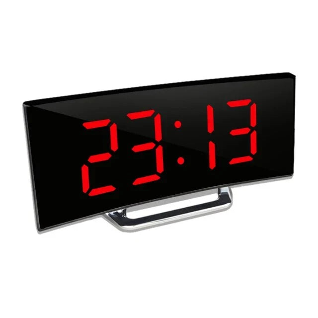 Bedside Alarm Clock Curved LED Auto-Dimming