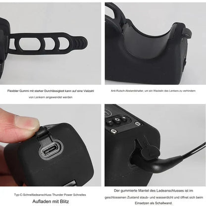 Bicycle Bell 110dB Alarm & Bright LED USB Rechargeable Waterproof