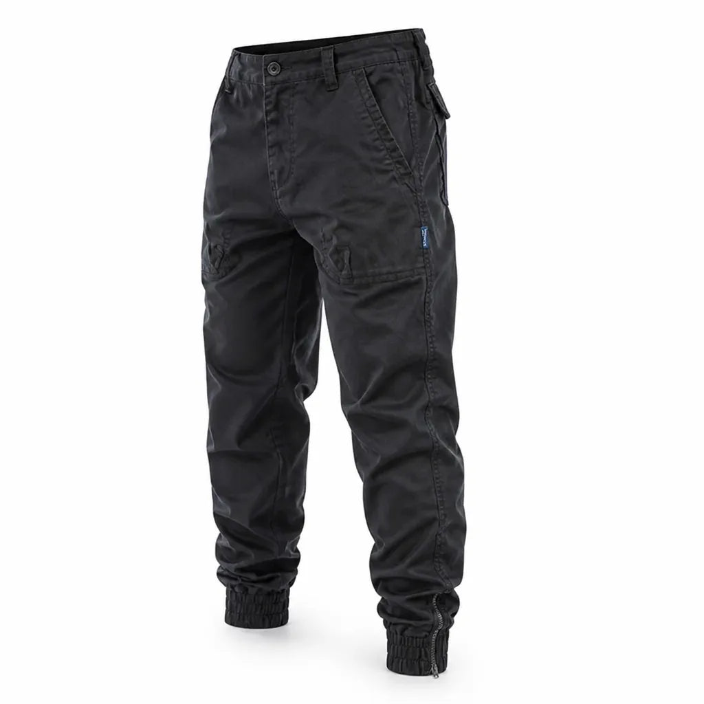 Pantalon cargo multipoches avec poignets zippés