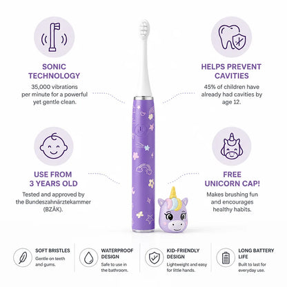 Children's Electric Toothbrush Soft Bristles & Cute Animal Designs