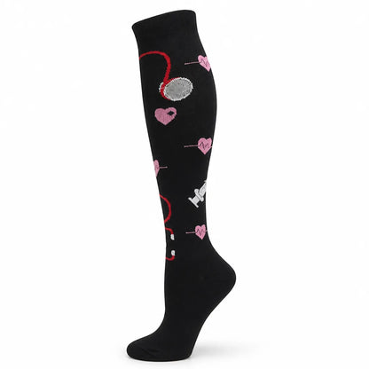Compression Socks Knee-High Graduated Support Breathable Cotton Blend