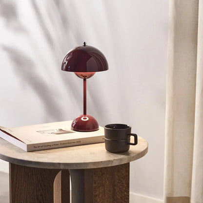 Desk Lamp Mushroom Shape Rechargeable Stepless Dimmer