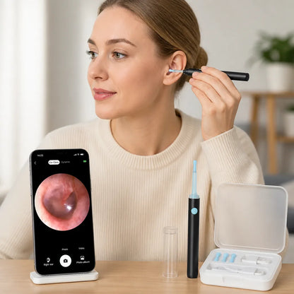 Endoscope HD pour retrait de cérumen, embouts en silicone, Type-C