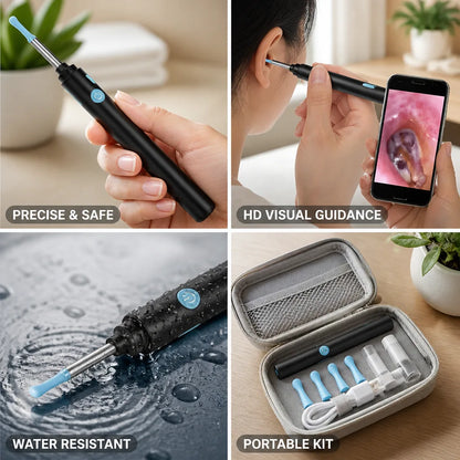Endoscope HD pour retrait de cérumen, embouts en silicone, Type-C