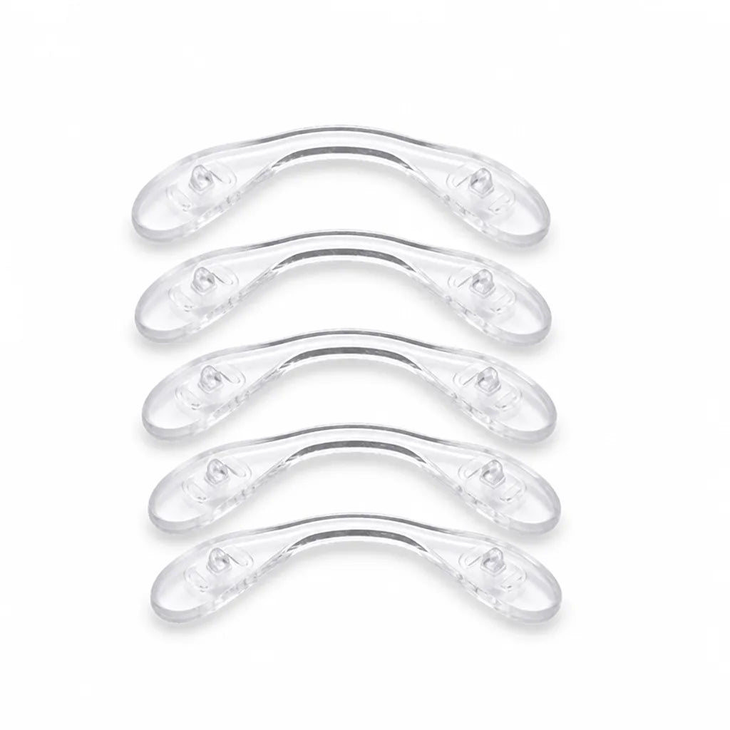 Plaquettes de nez transparentes en silicone antidérapant pour lunettes, lot de 5
