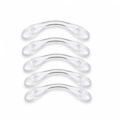 Plaquettes de nez transparentes en silicone antidérapant pour lunettes, lot de 5
