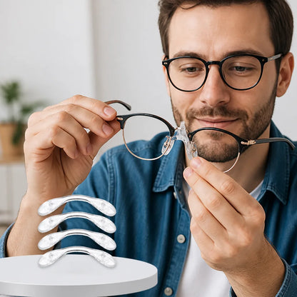 Plaquettes de nez transparentes en silicone antidérapant pour lunettes, lot de 5