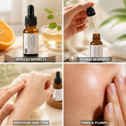 Sérum visage anti-âge à la vitamine C et à l'acide hyaluronique