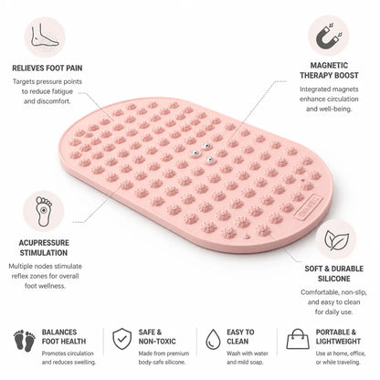 Foot Acupressure Mat Silicone Massage Nodes & Magnetic Points