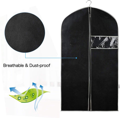 Garment Cover Breathable Non-Woven & Clear Window Full-Length Zipper