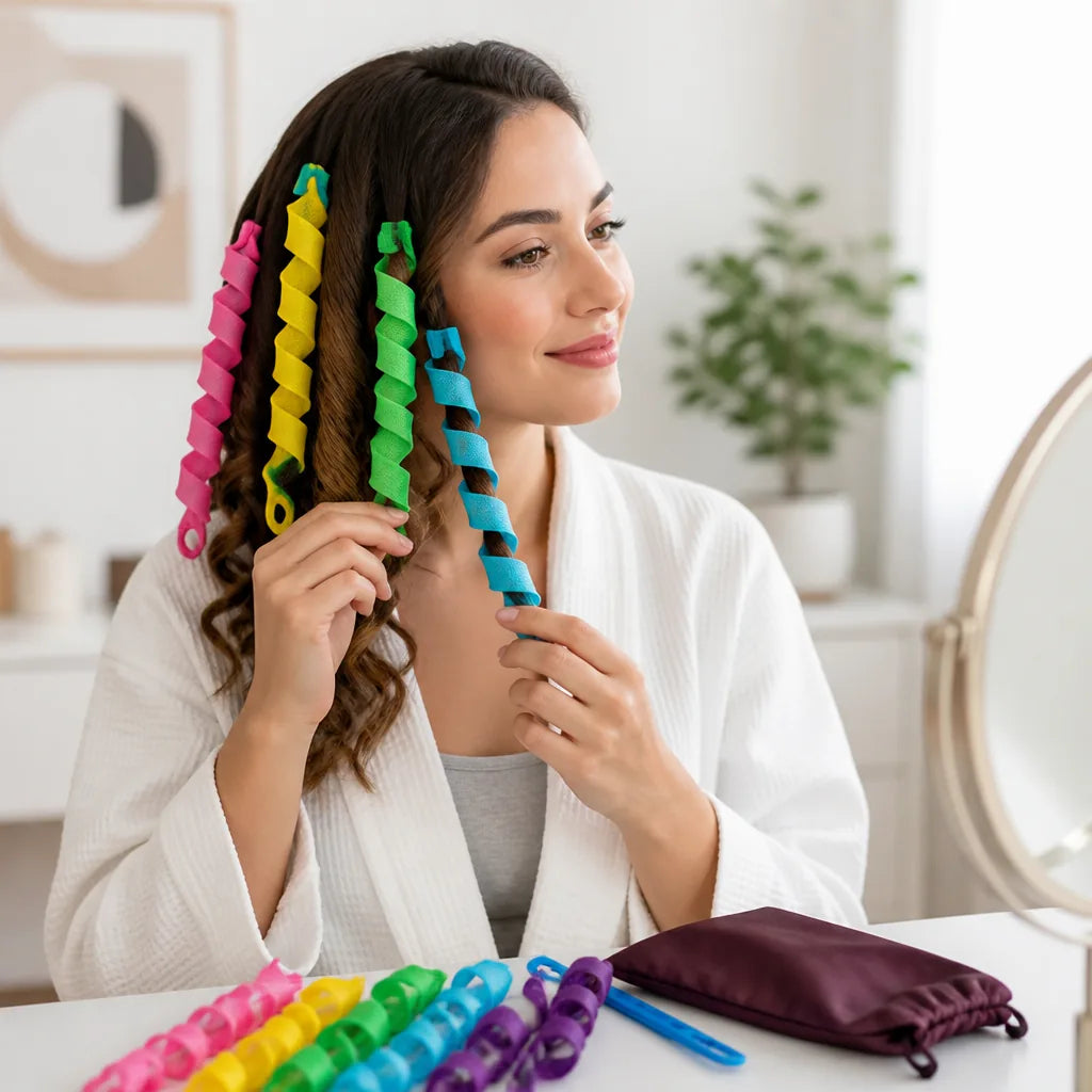 Lot de 12 bigoudis sans chaleur pour la nuit