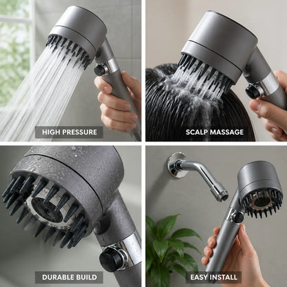 Handheld Showerhead High-Pressure Rainfall & Scalp Massage