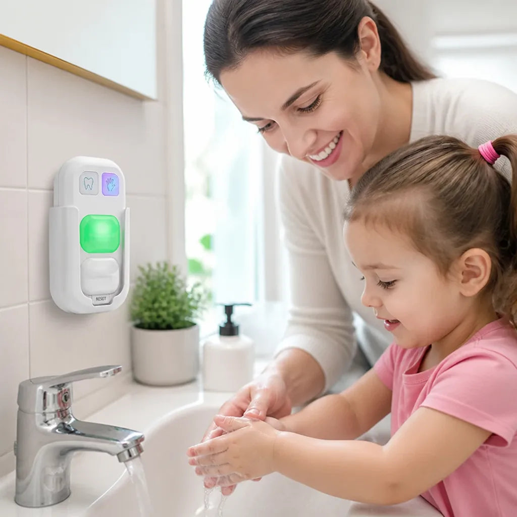 Minuteur d'hygiène pour enfants, guidage LED, mode 2 minutes, ventouse de fixation