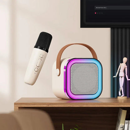 Machine de karaoké pour enfants Bluetooth avec deux microphones sans fil