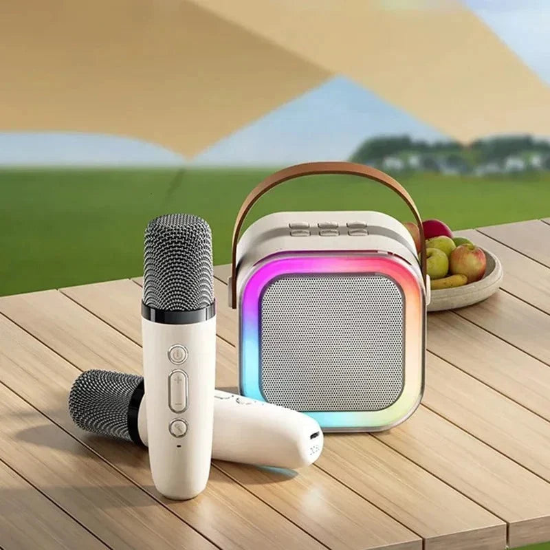 Machine de karaoké pour enfants Bluetooth avec deux microphones sans fil