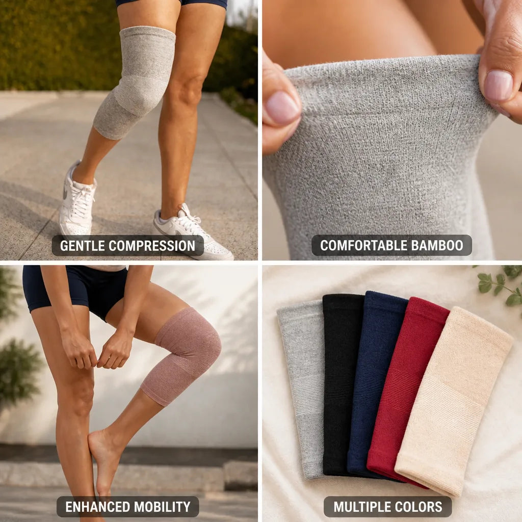 Genouillère en tissu de bambou, compression douce