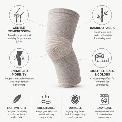 Genouillère en tissu de bambou, compression douce