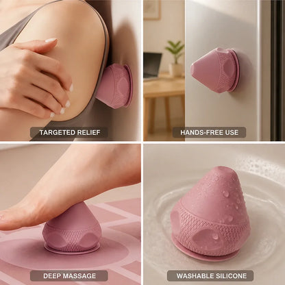 Balle de massage pour tissus profonds avec base ventouse en silicone