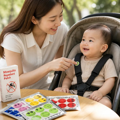 Autocollants anti-moustiques aux huiles essentielles naturelles, sans danger pour les bébés, protection 24 heures.