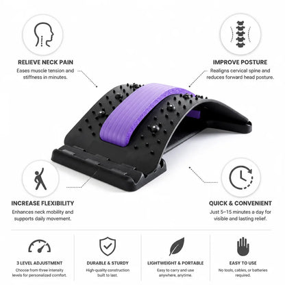 Neck Stretcher Ergonomic 3-Level Adjustable Posture Support