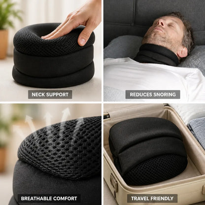 Oreiller ergonomique à mémoire de forme pour soutien cervical, réduit les ronflements