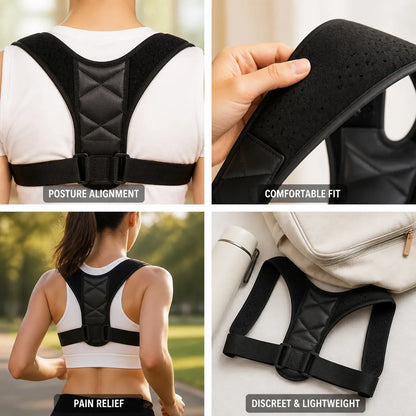 Correcteur de posture réglable, discret et à sangles souples
