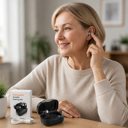 Rechargeable Invisible Noise-Cancelling Hearing Aids (Pair)