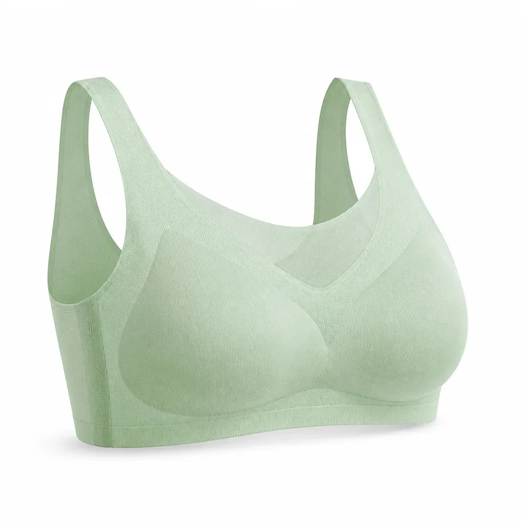 Soutien-gorge sans coutures, effet fraîcheur en soie glacée, sans armatures et coussinets amovibles