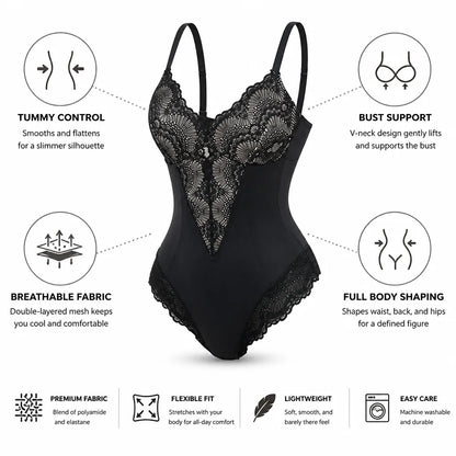 Shapewear Bodysuit Firm Tummy Control V-Neck