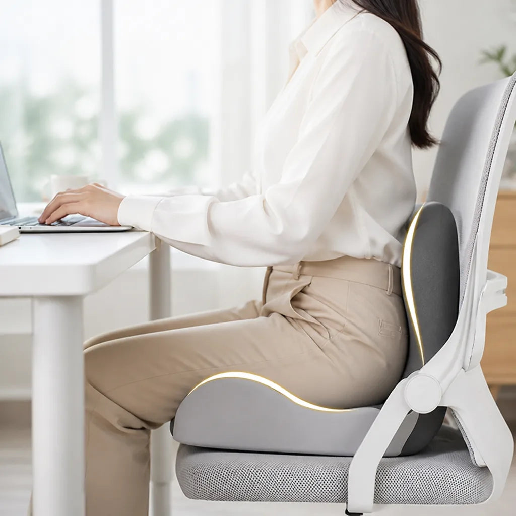 Coussin d'assise en mousse à mémoire de forme orthopédique, housse amovible et lavable