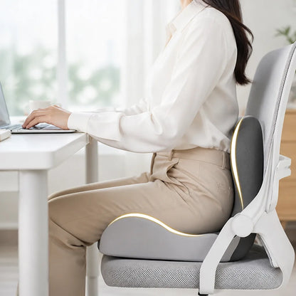 Coussin d'assise en mousse à mémoire de forme orthopédique, housse amovible et lavable