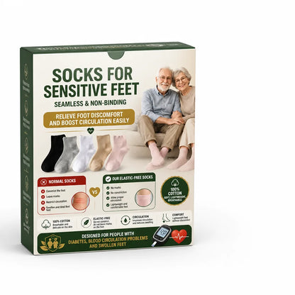 Socks For Sensitive Feet Seamless & Non-Binding