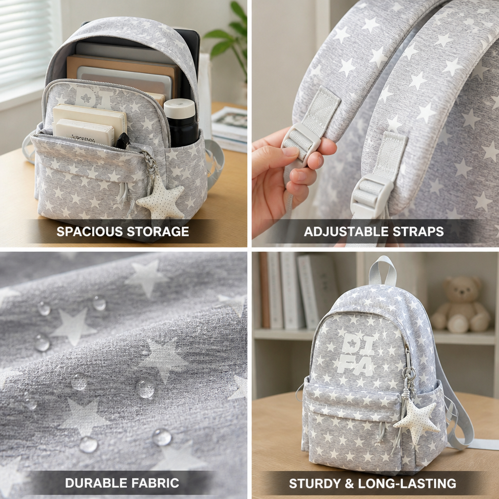 Star-Pattern Spacious & Durable School Backpack