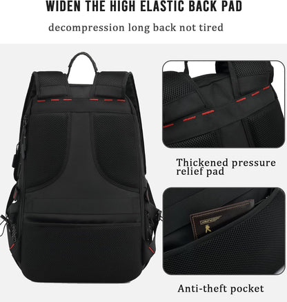 Travel Backpack Expandable 60L Padded Laptop & Built-In USB