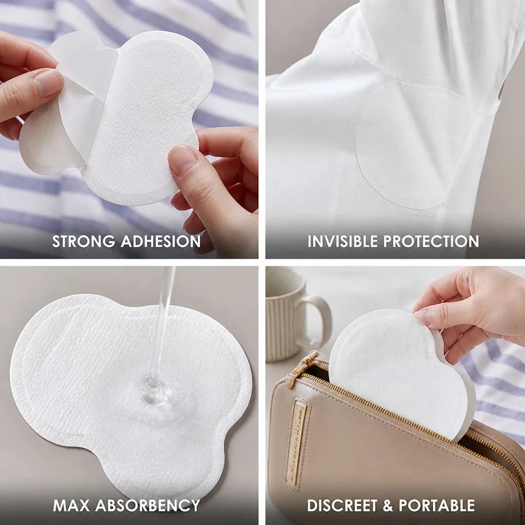Protège-dessous de bras adhésifs, invisibles, absorbants et anti-odeurs